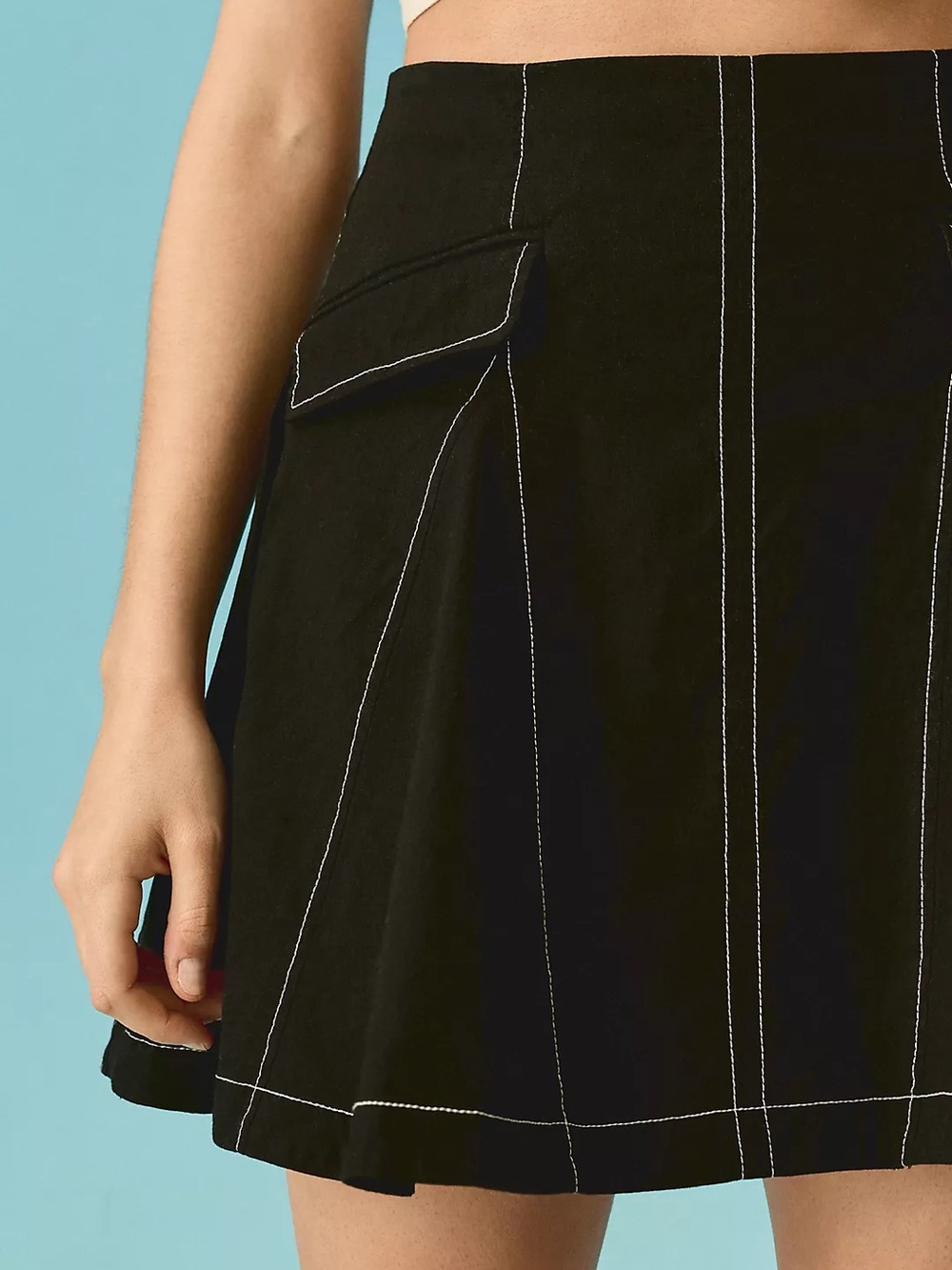 Anthropologie| Maeve| Black & White Contrast Mini-Skirt Sz M